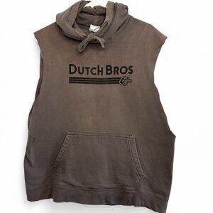 Dutch Bros Charcoal Gray LARGE Cut Off Sleeves Classic DB 1982